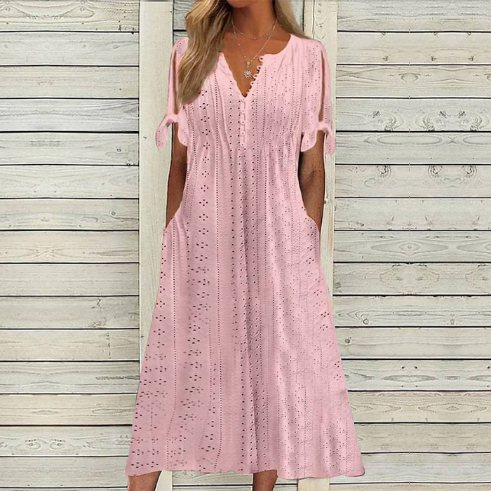 【Akció!】[S-5XL] Egyszerű és gyönyörű egyszínű ruha