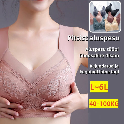 【4 darabos】【40-110 KG】Kényelmes varrat nélküli csipke melltartó