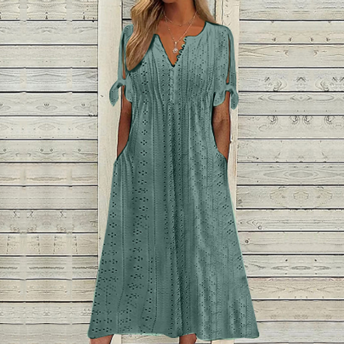 【Akció!】[S-5XL] Egyszerű és gyönyörű egyszínű ruha
