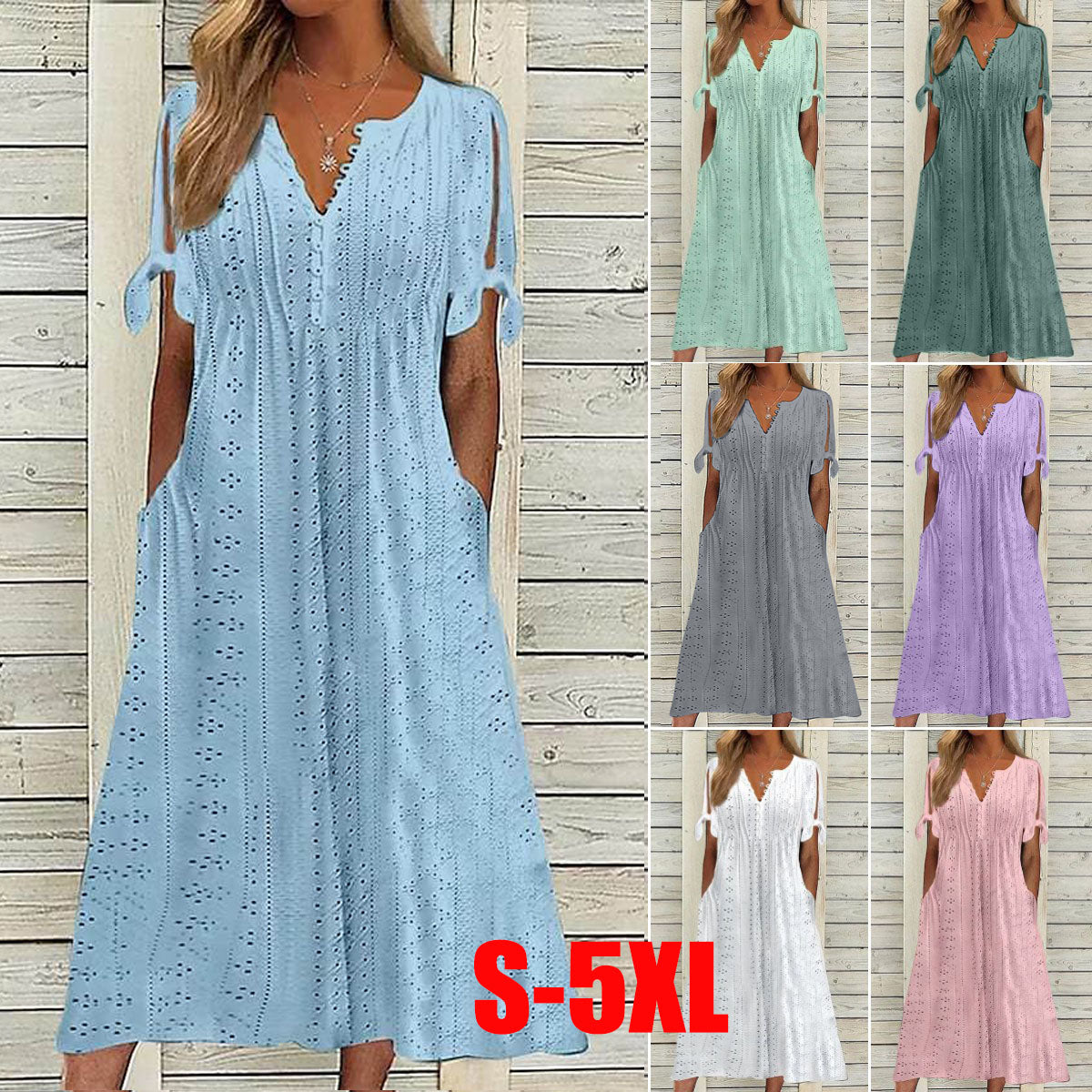 【Akció!】[S-5XL] Egyszerű és gyönyörű egyszínű ruha