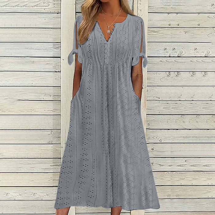【Akció!】[S-5XL] Egyszerű és gyönyörű egyszínű ruha